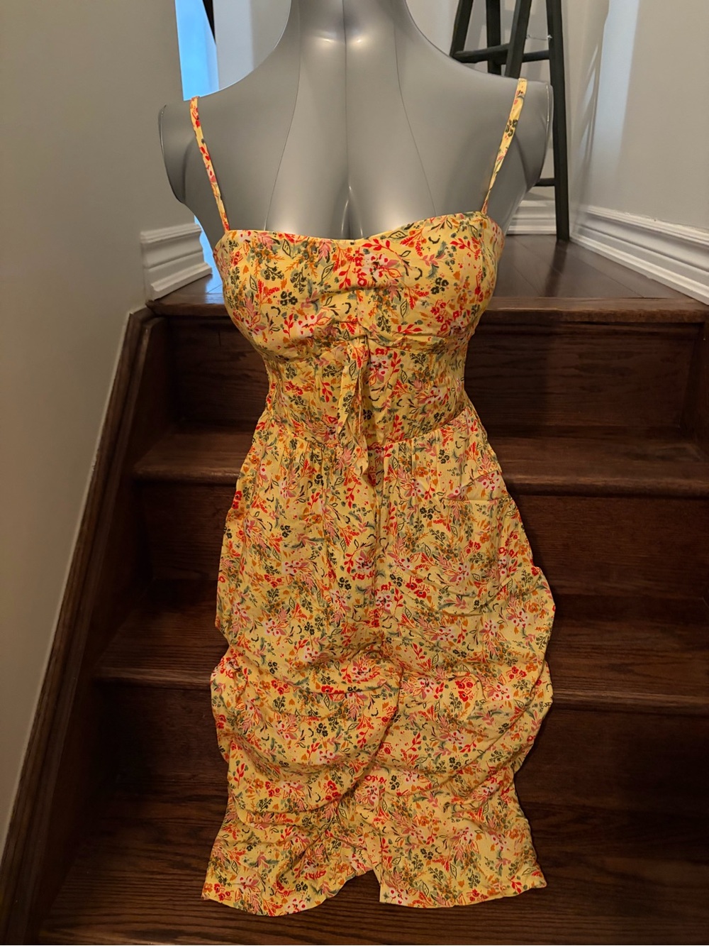 Yellow Floral Spaghetti-Strap Jumpsuit